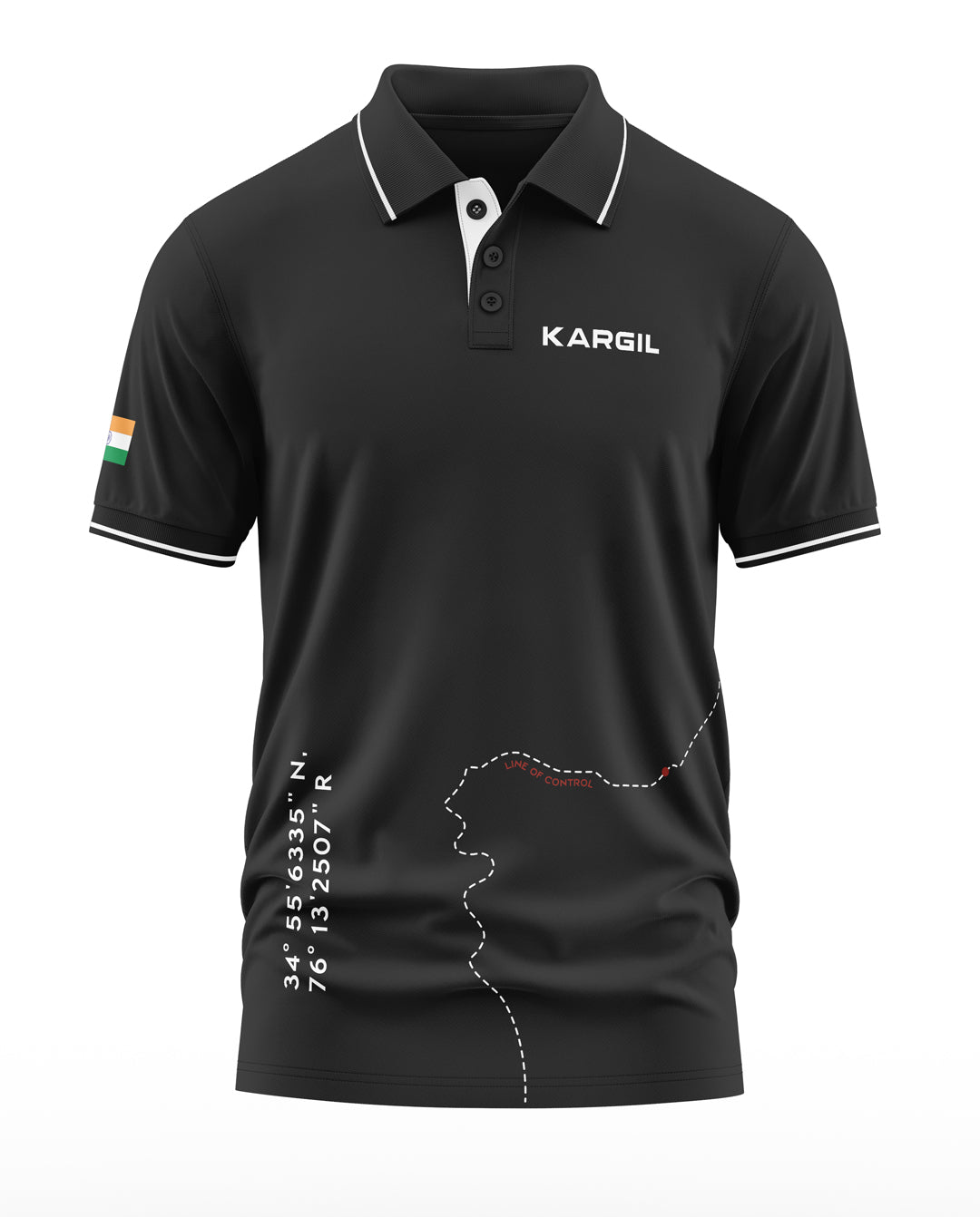 Kargil Map Polo Collar T-Shirt