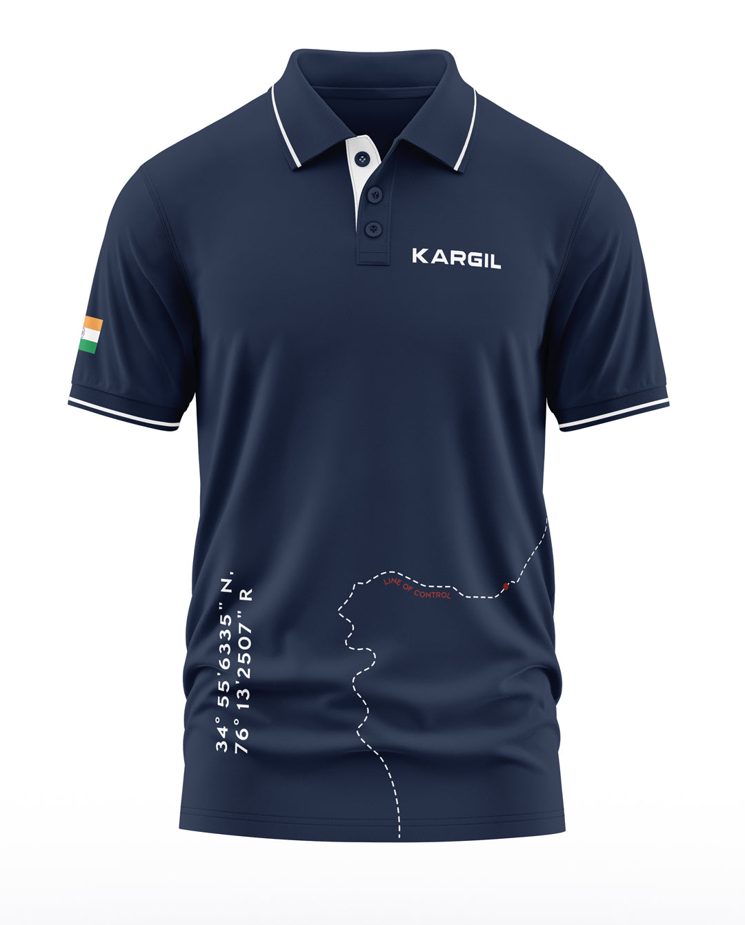Kargil Map Polo Collar T-Shirt