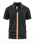 Vertical India Flag Polo Collar T-Shirt