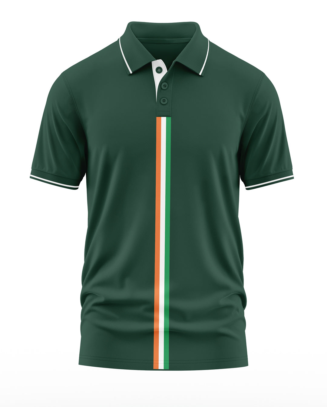 Vertical India Flag Polo Collar T-Shirt