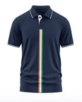 Vertical India Flag Polo Collar T-Shirt