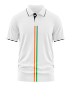 Vertical India Flag Polo Collar T-Shirt