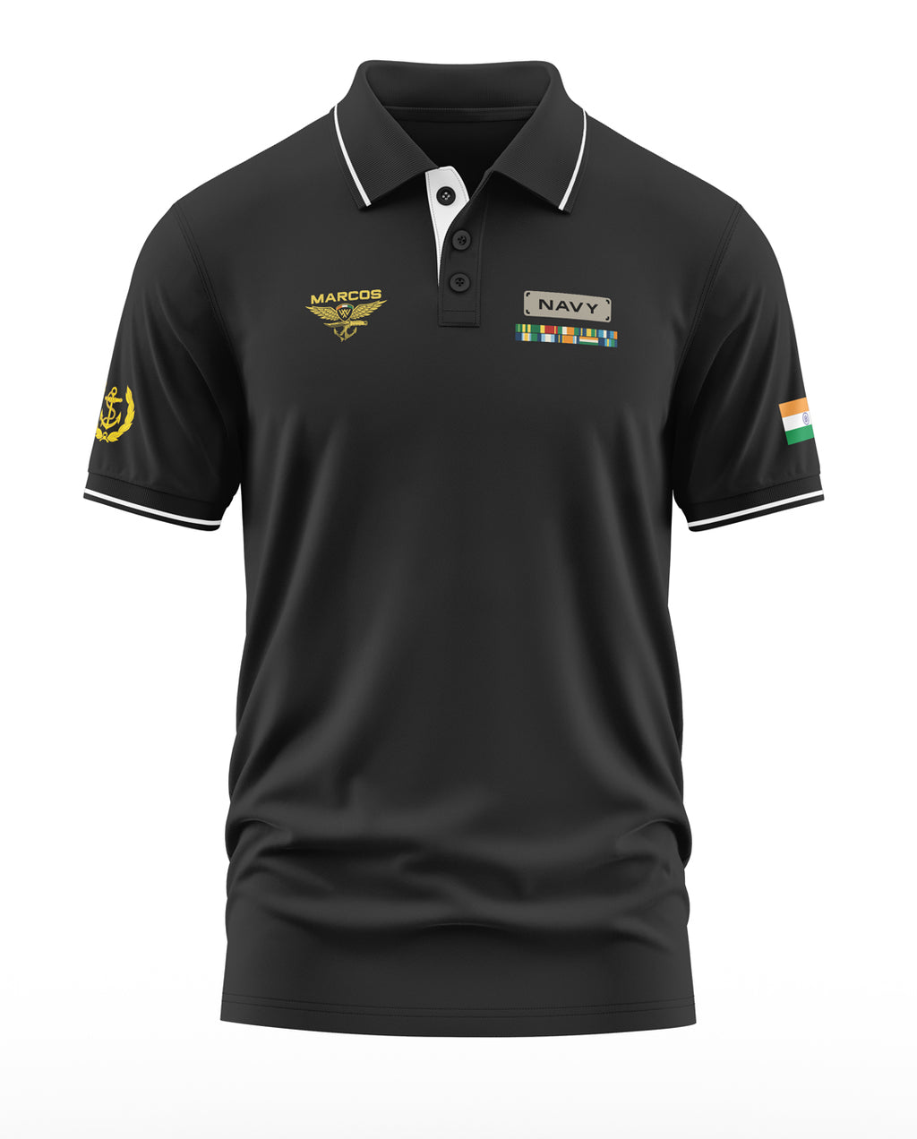 Marcos Navy Polo Collar T-Shirt