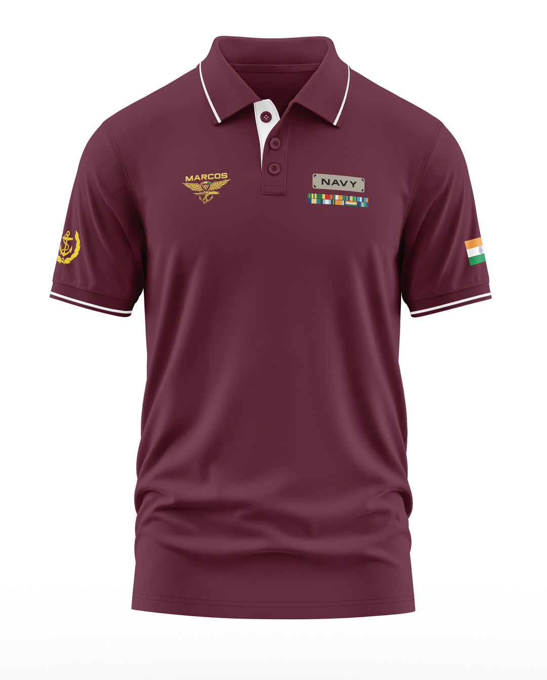 Marcos Navy Polo Collar T-Shirt