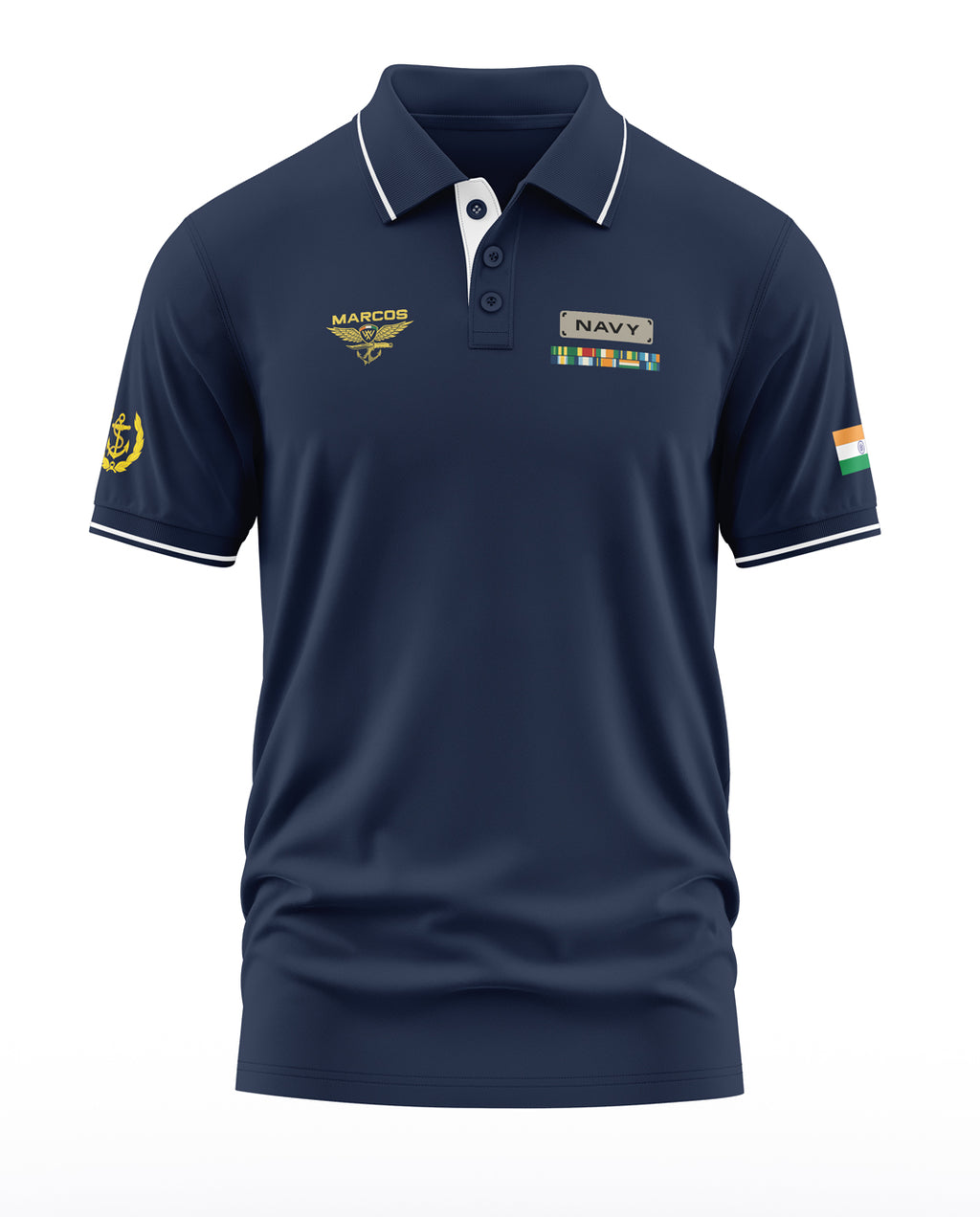 Marcos Navy Polo Collar T-Shirt