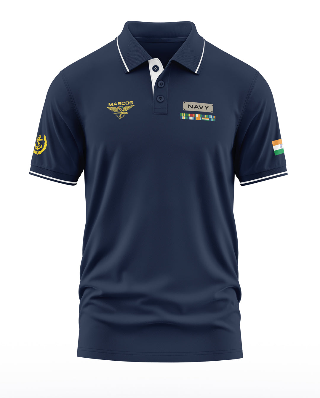 Marcos Navy Polo Collar T-Shirt