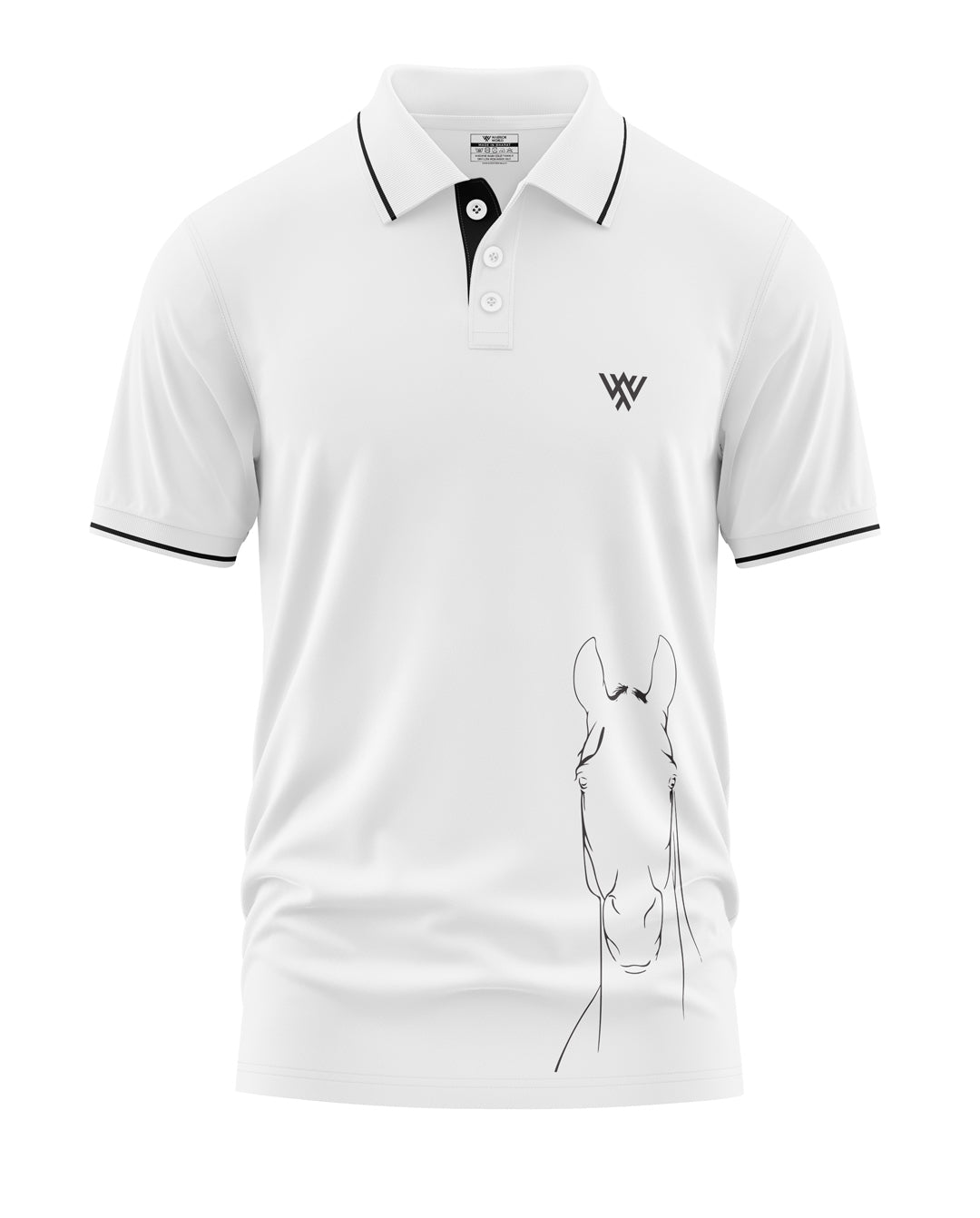 Hourse Style Warriorworld Polo Collar T-Shirt