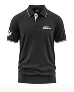 Black men's polo t-shirt with Bharat Ka Veer logo and military-inspired sleeve design