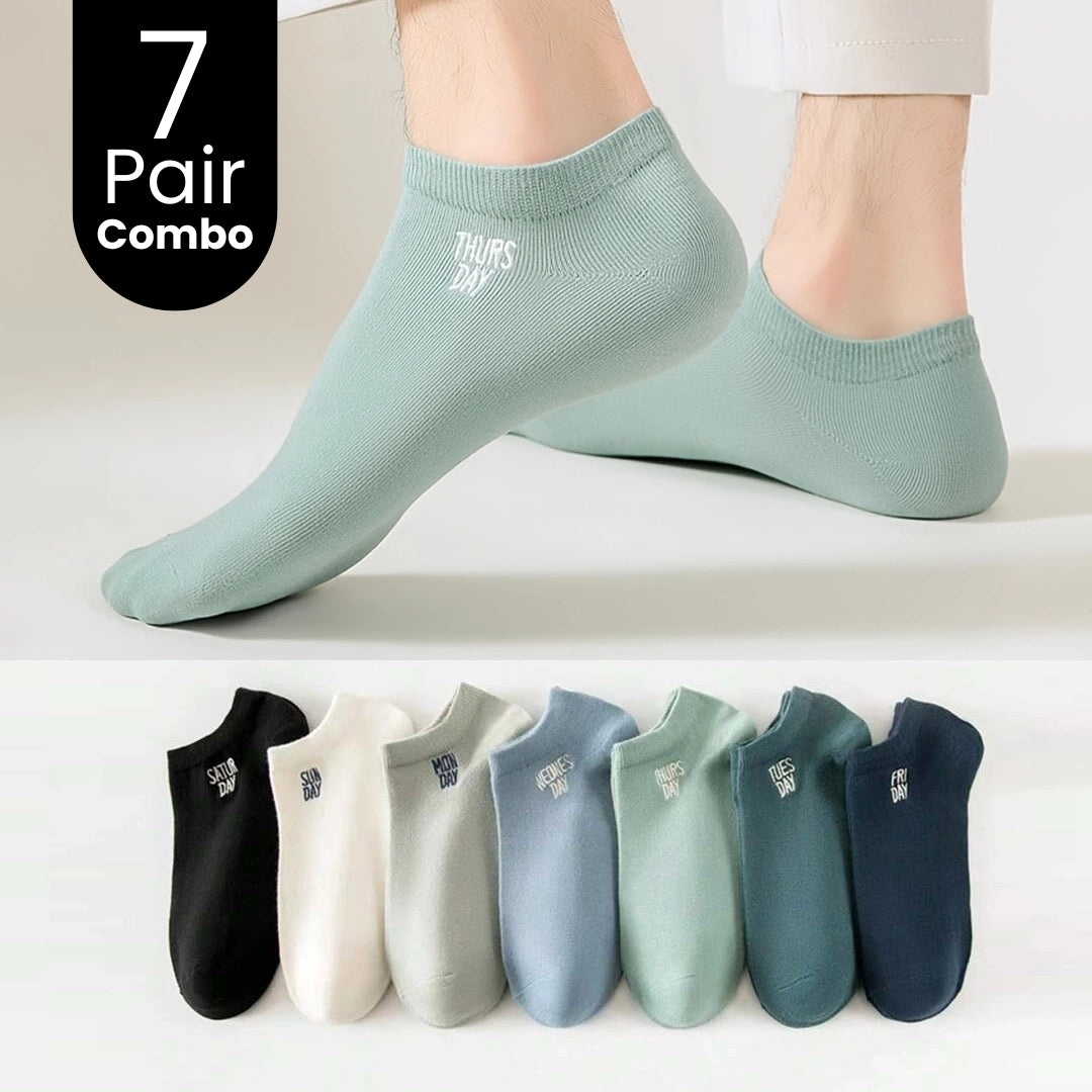 7-Pair Breathable Invisible Short Socks Combo