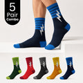 5-Pair Stylish Crew Socks Combo