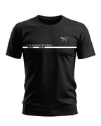 Black men's t-shirt with '8th Gorkha Regiment' text, Indian flag colors, and crossed khukuris graphic