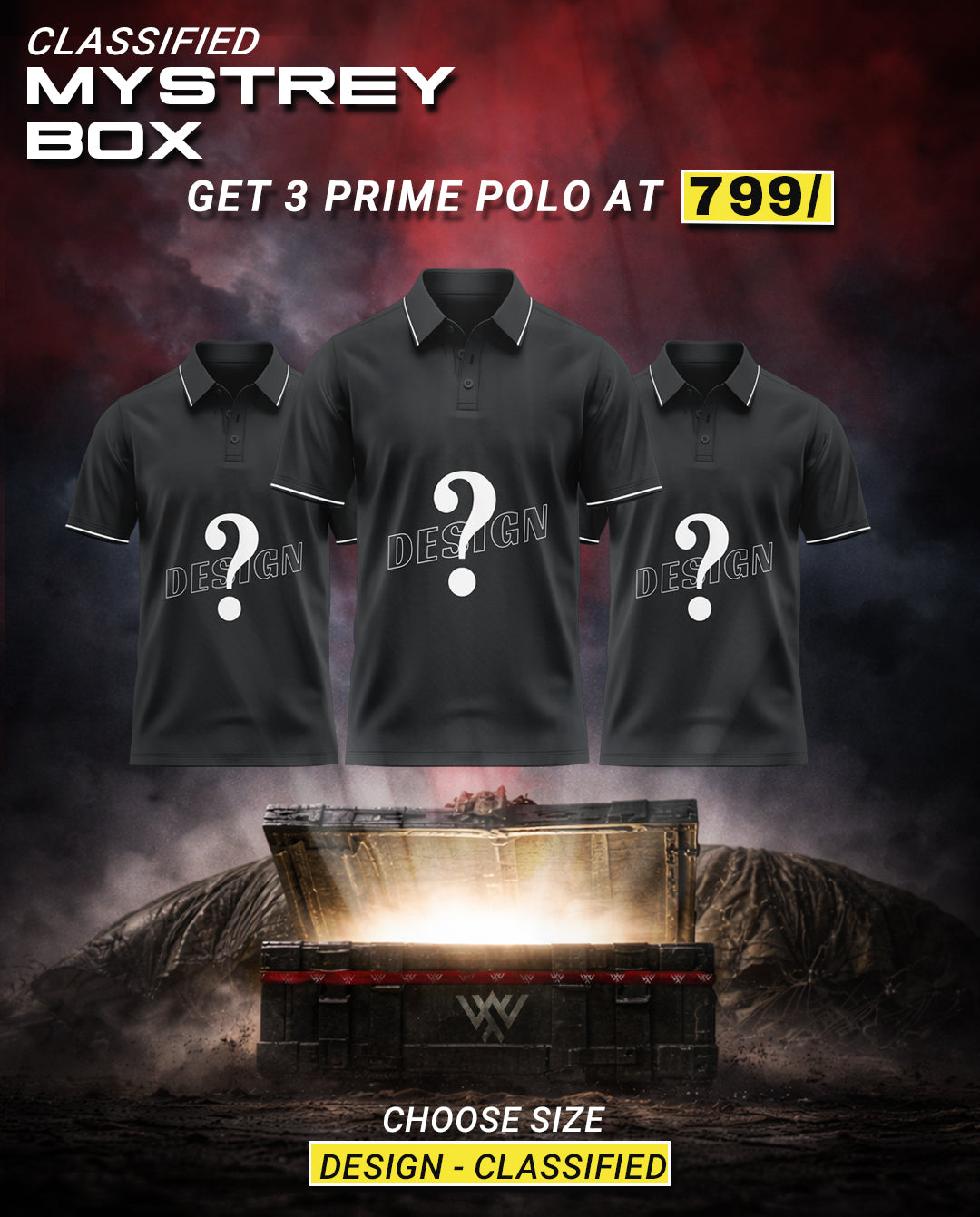 Mystery Box - Get 3 Mystery Prime Polo T-shirt