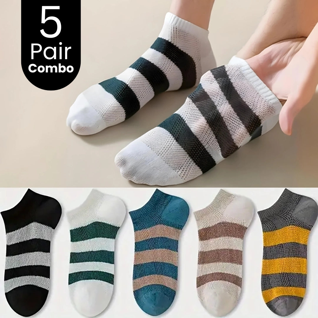 5-Pair Stripe Socks Combo