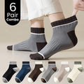 6-Pair Striped Solid Socks Combo