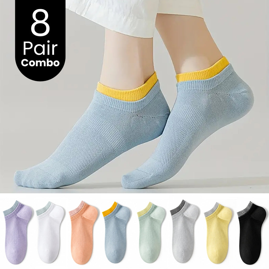8-Pair Ankle Lenth  Socks Combo – Breathable & Stylish